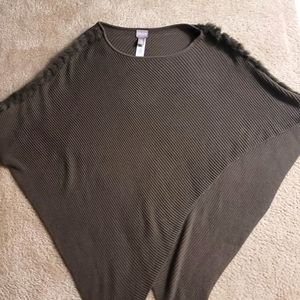 CHICOS FURRY SHAWL LIGHT BROWN one size